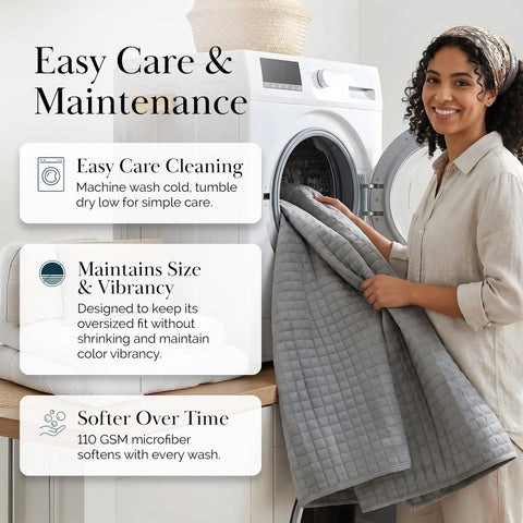 Southshore square stitching adds texture and a structured bed look