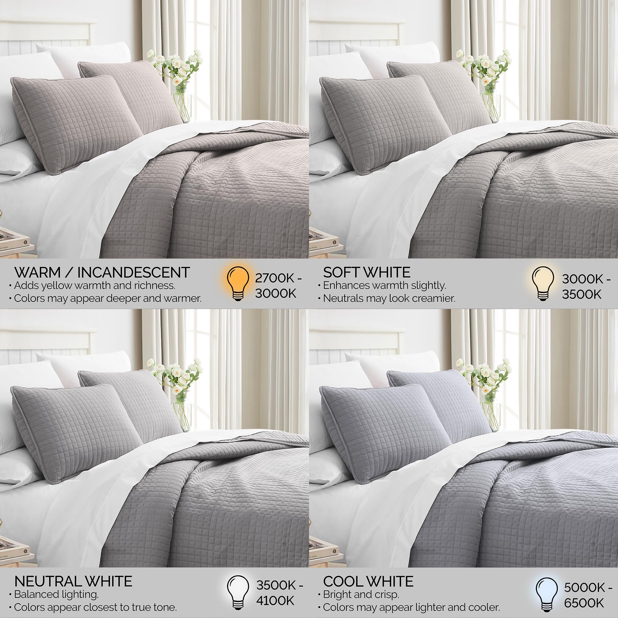 Southshore steel grey bedroom decor enhances a calm modern vibe