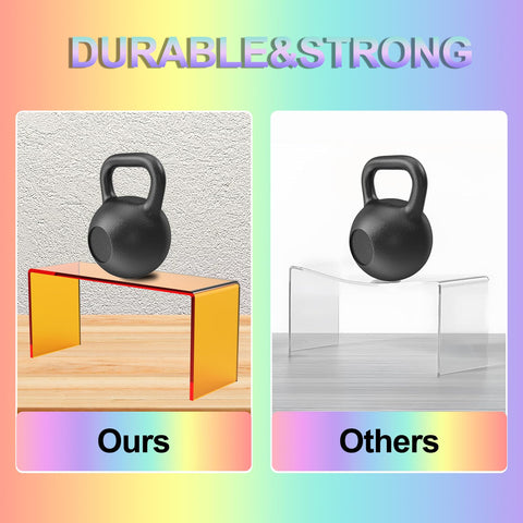 SOVQUEST black acrylic risers add sleek, versatile display support