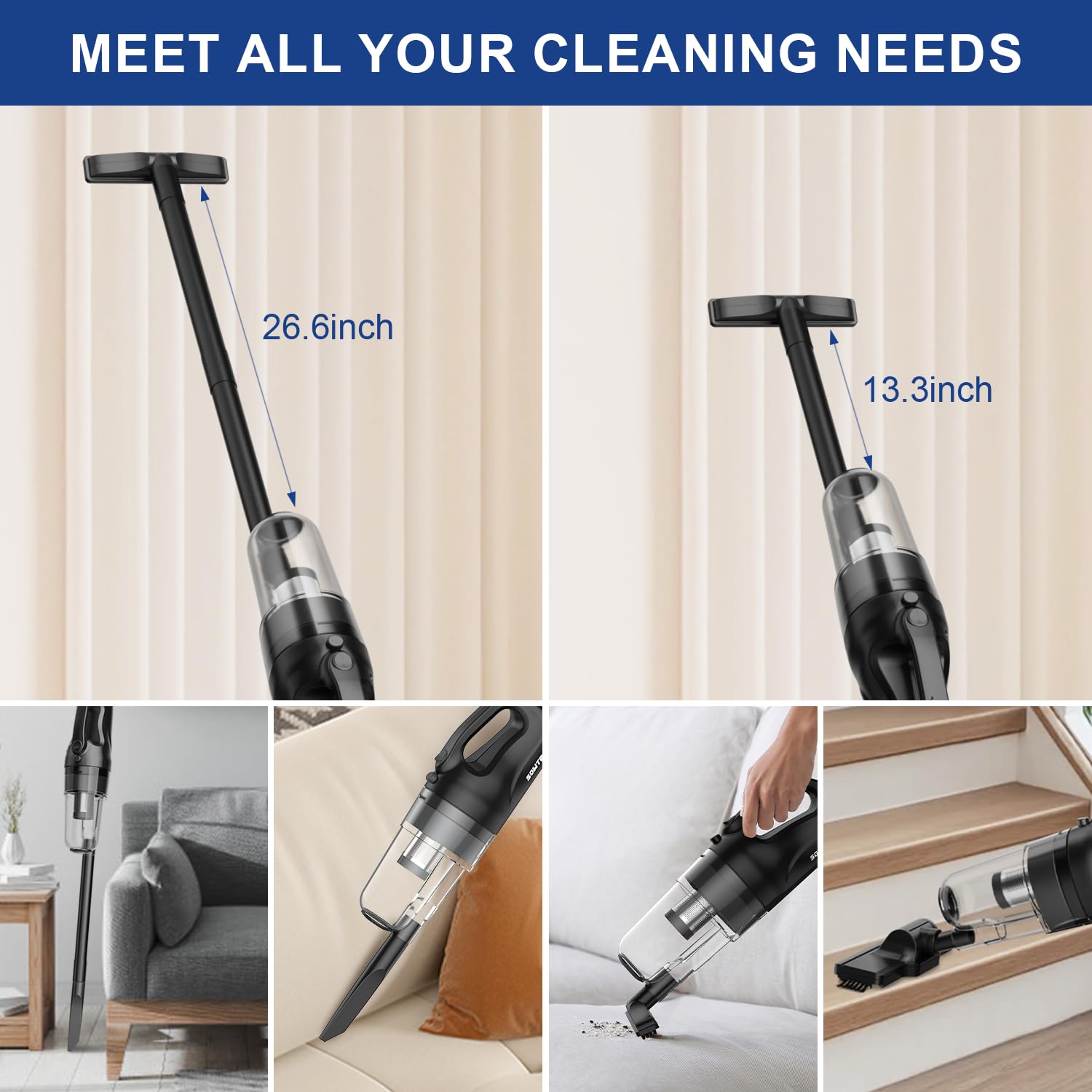 SOWTECH storage base keeps the vacuum neatly tucked away in a corner