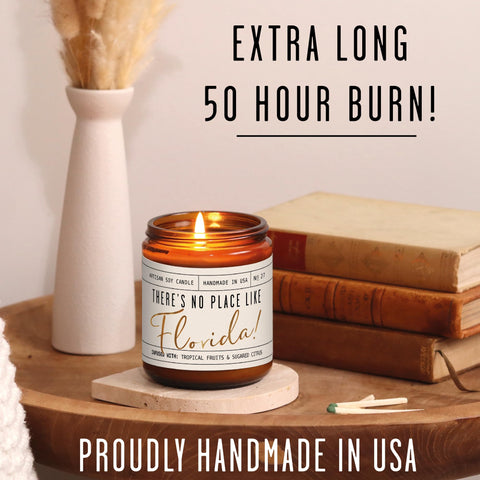 Reusable glass jar after burning showcases durable Florida home decor.
