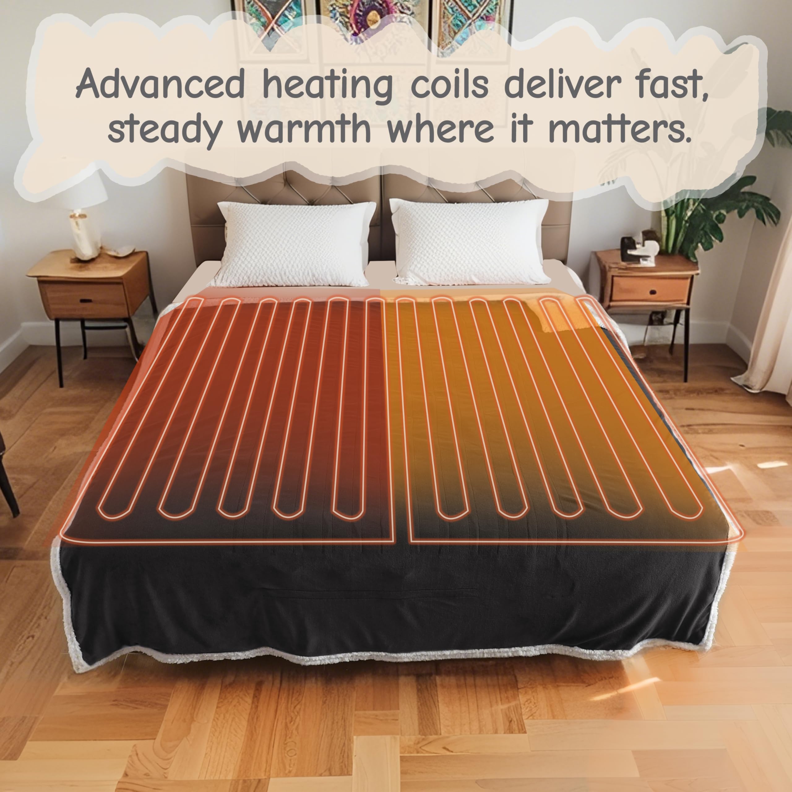 Soypipo electric blanket 10-hour auto-off timer for flexible use