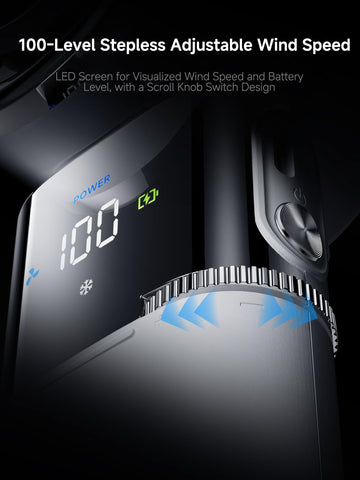 Handheld use on the go provides portable, strong airflow.