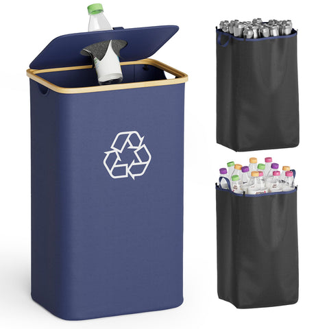 SpaceAid 26-gallon kitchen recycling bin front view highlights ample capacity for daily sorting.
