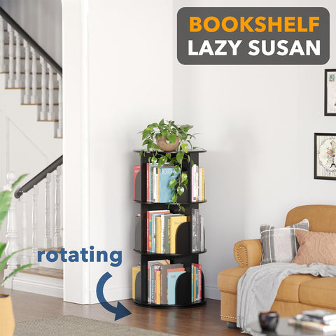 SpaceAid 360-degree rotating shelf for quick browsing of all titles.