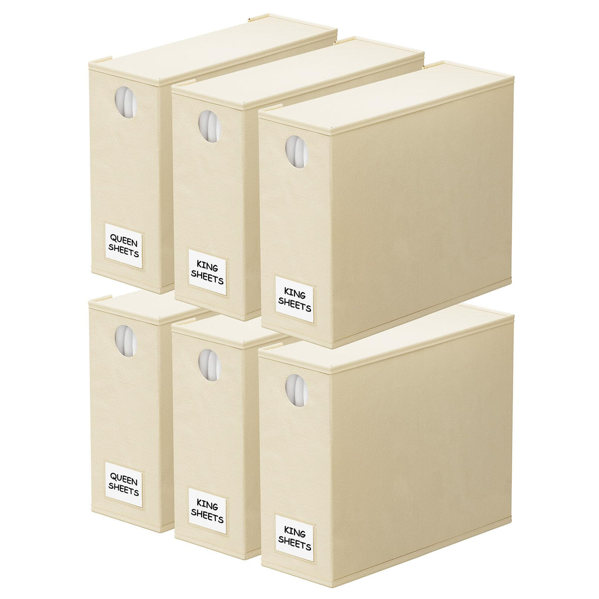 SpaceAid six-pack bed sheet organizers with foldable design for a tidy linen closet