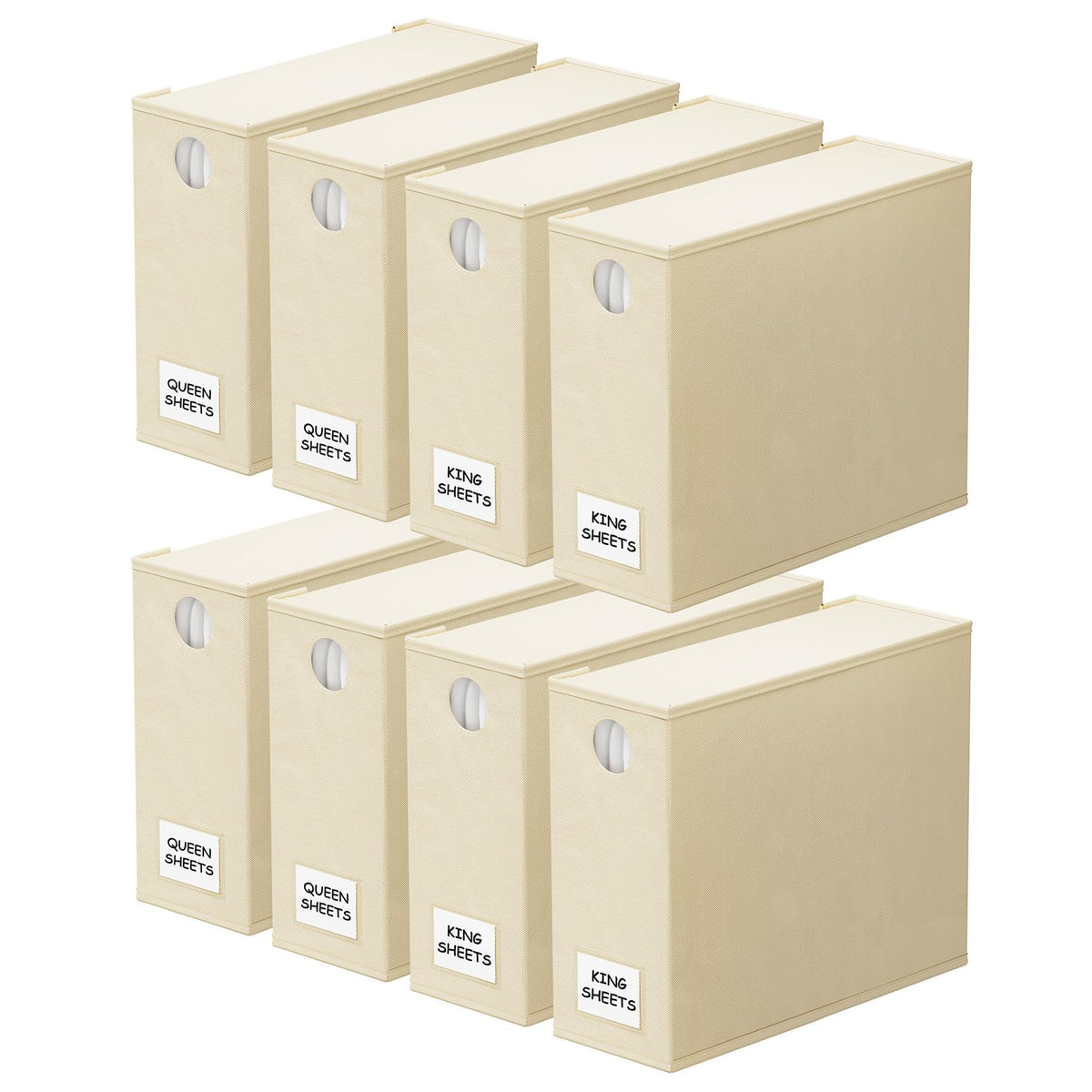 SpaceAid 8-pack bed sheet organizers neatly stores linens for a tidy closet.