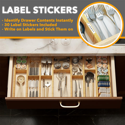 SpaceAid bamboo divider inserts for flexible compartments