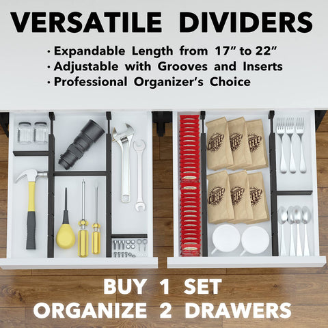 SpaceAid bamboo organizer ideal for kitchen and office drawers
