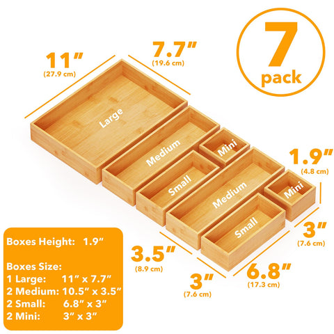 SpaceAid small bamboo organizer helps separate office supplies neatly