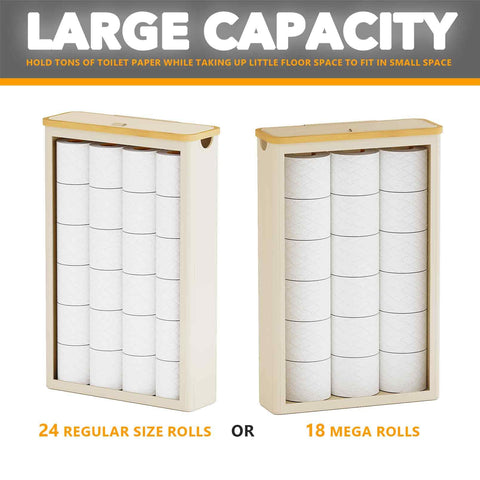 SpaceAid bamboo-frame bin demonstrates tall, sturdy design for humid bathrooms.