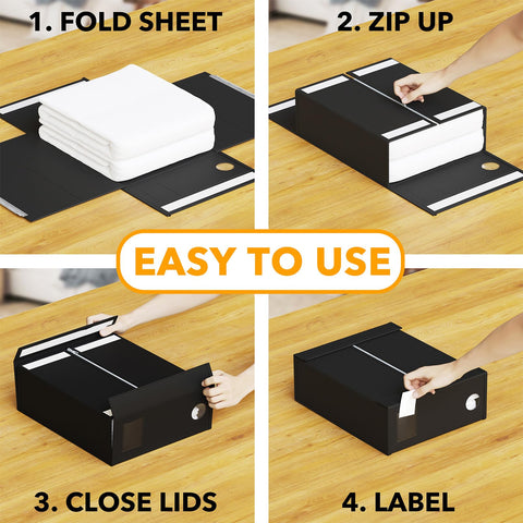 SpaceAid sturdy fabric construction keeps queen or king sheets organized.