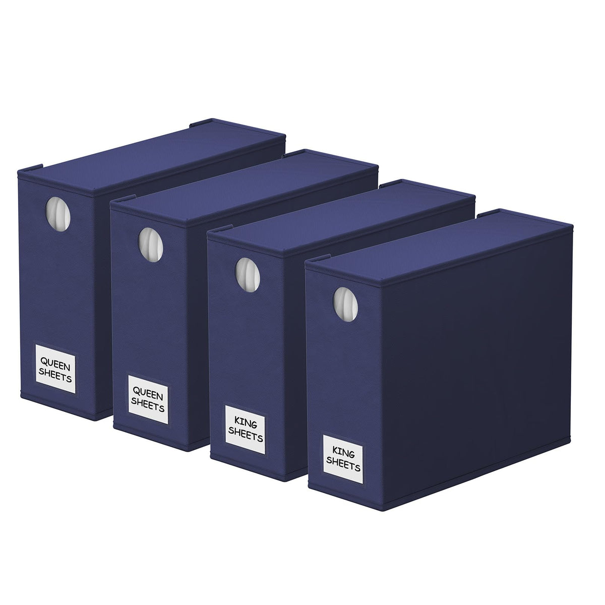 SpaceAid bed sheet organizers four-pack in rectangle front view for organized linen storage.