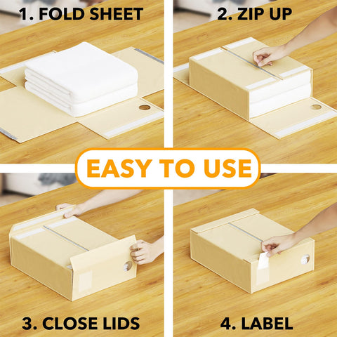 SpaceAid beige organizer with removable label cards for instant content recognition