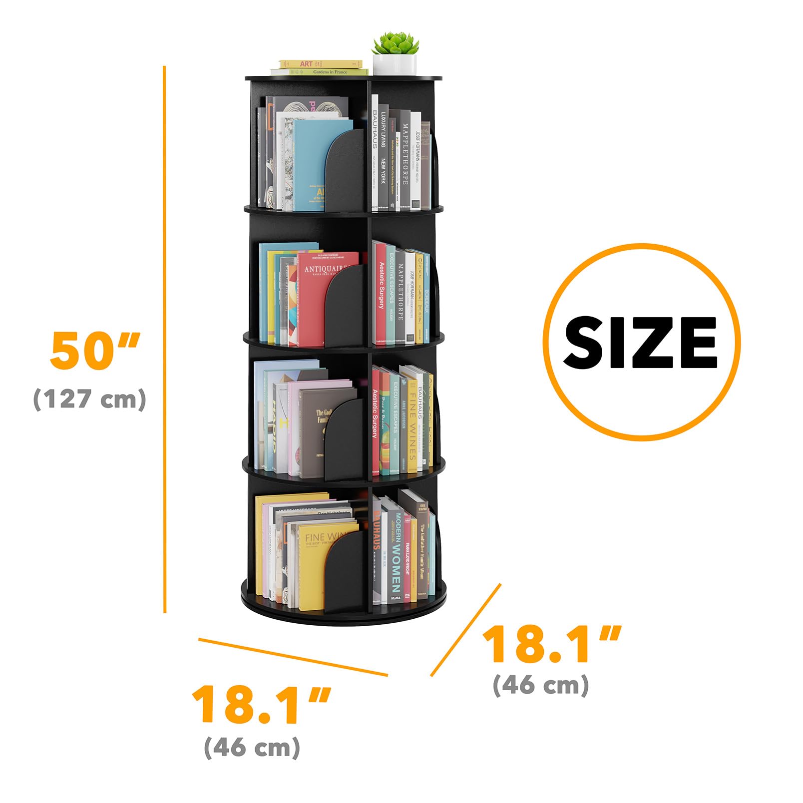 SpaceAid black finish bookshelf adds a sleek, durable touch to living rooms