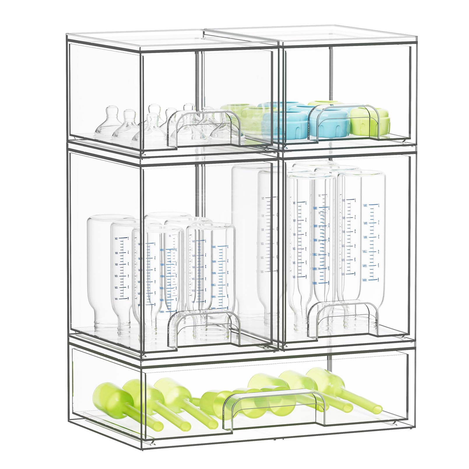 SpaceAid bottle storage 5-pack front view showing tidy countertop organization