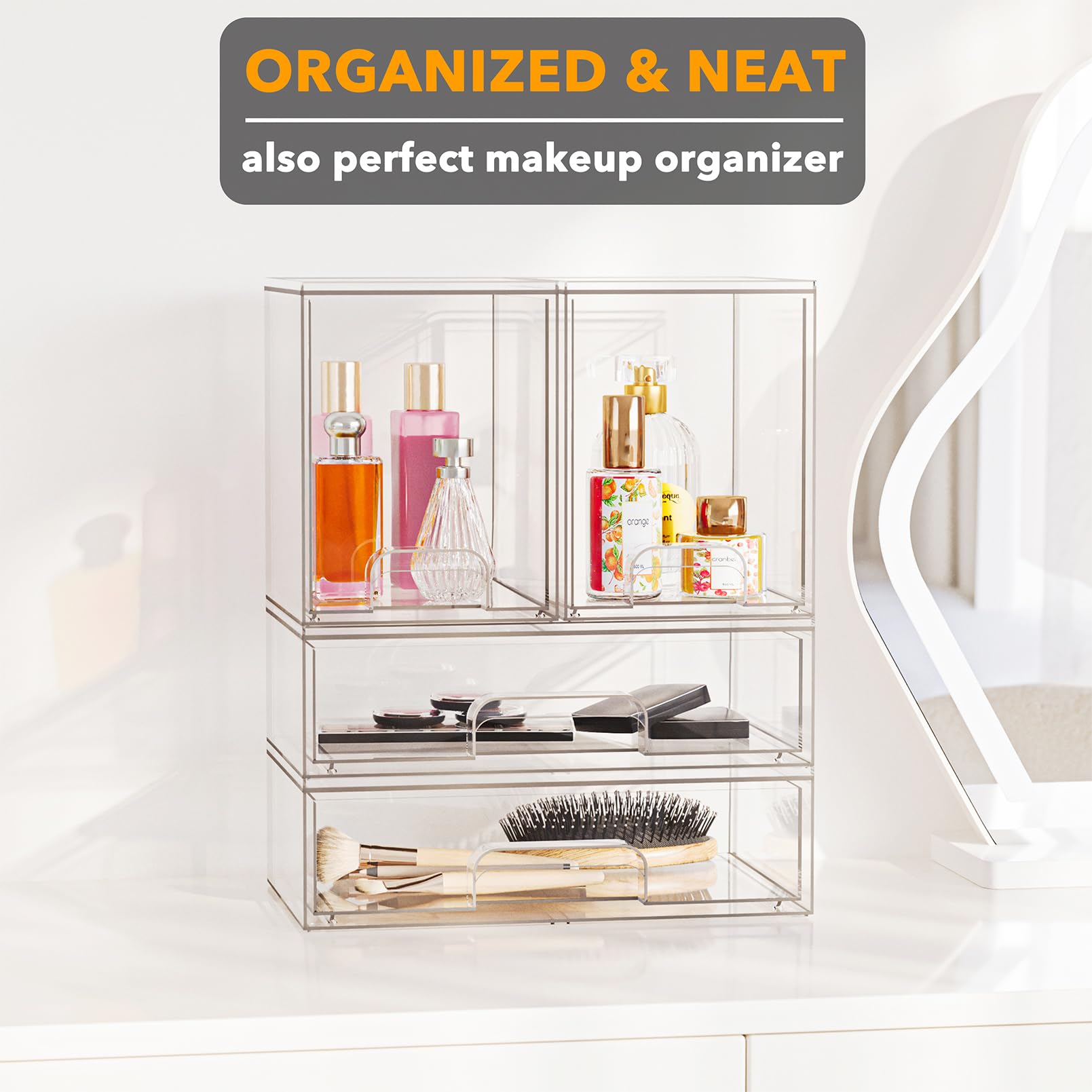 SpaceAid organizer showcases modern acrylic design complementing any room.