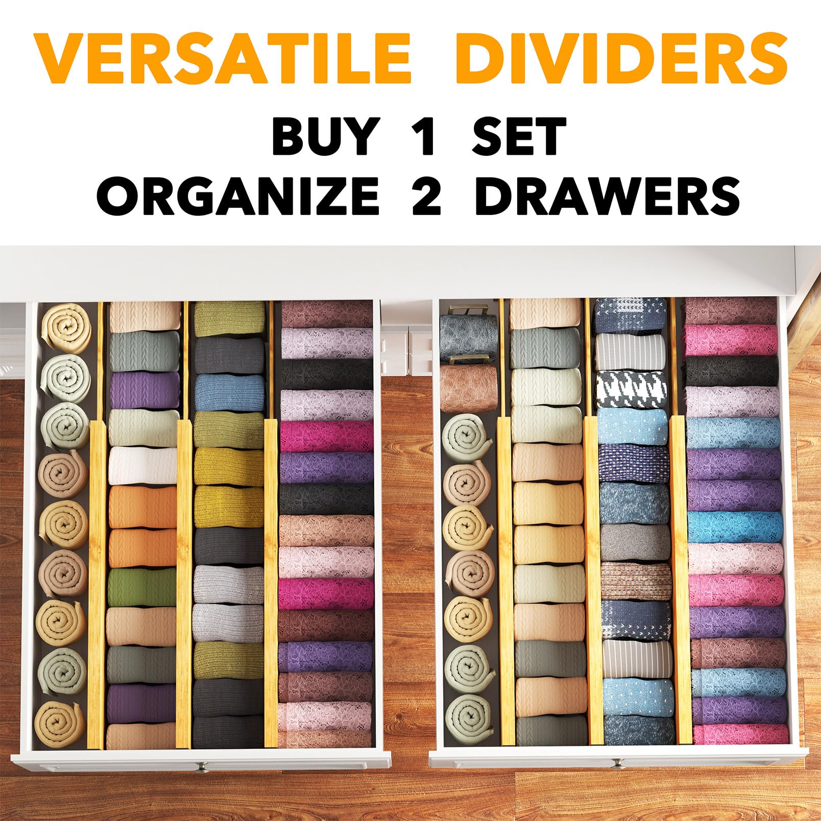 SpaceAid clothing organizer dividers sort garments and accessories in drawers