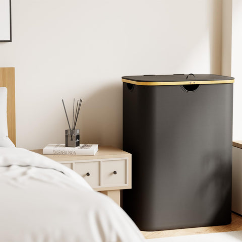 SpaceAid collapsible hamper folded compactly for travel or dorm storage.