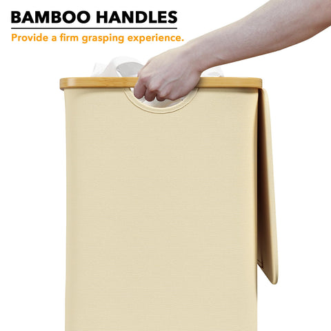 SpaceAid collapsible hamper shown folded for compact storage.