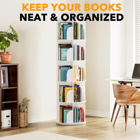 SpaceAid carousel shelves maximize organization and display of items.