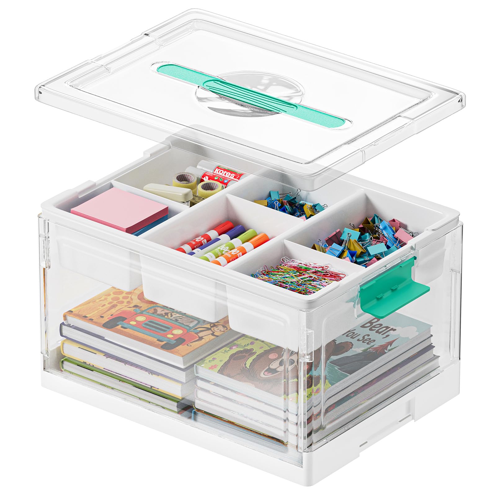 SpaceAid Craft Organizer with lid keeps supplies neat and accessible.