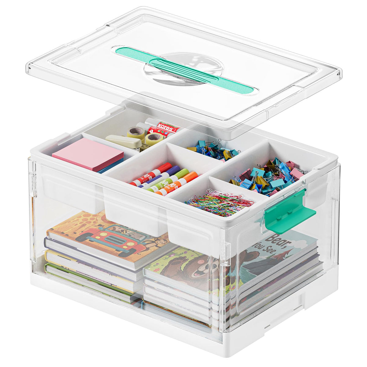 SpaceAid Craft Organizer with lid keeps supplies neat and accessible.