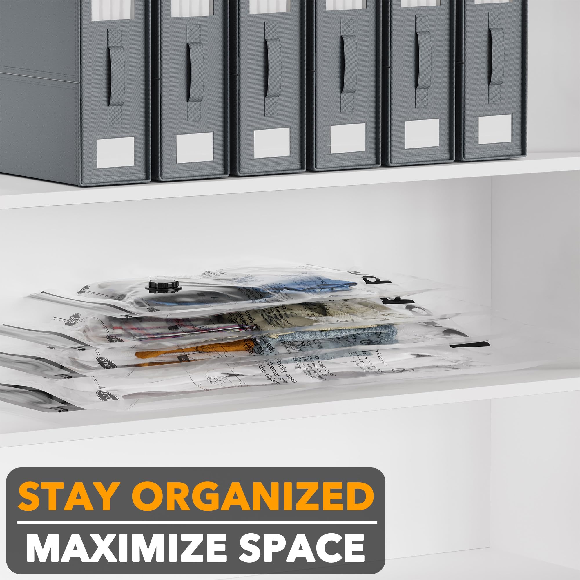 SpaceAid double-zip seal with turbo valve for airtight protection.