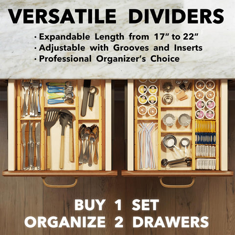 SpaceAid non-slip end pads keep dividers in place and protect drawers