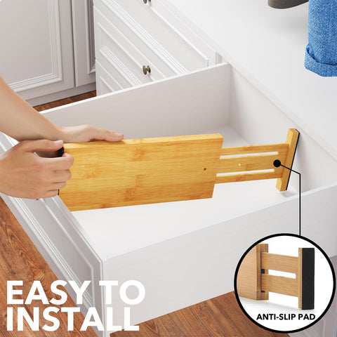 SpaceAid drawer organizers in use keep clothing neatly separated