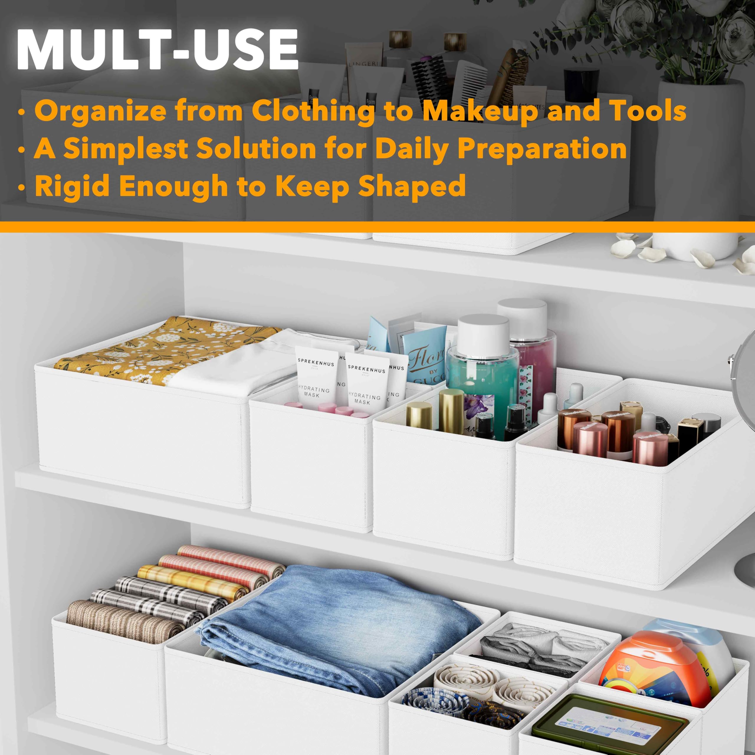 SpaceAid easy setup bin demonstrates quick, tool-free organization.