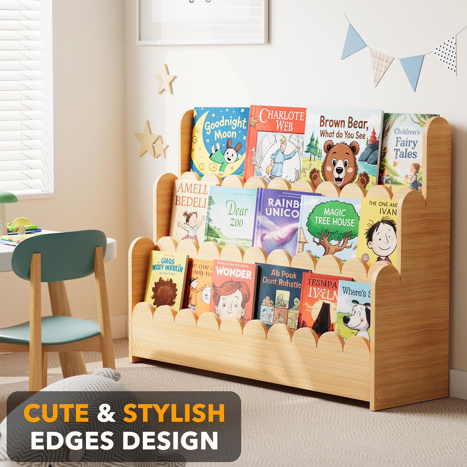 SpaceAid durable wooden bookcase with natural finish for daily use.