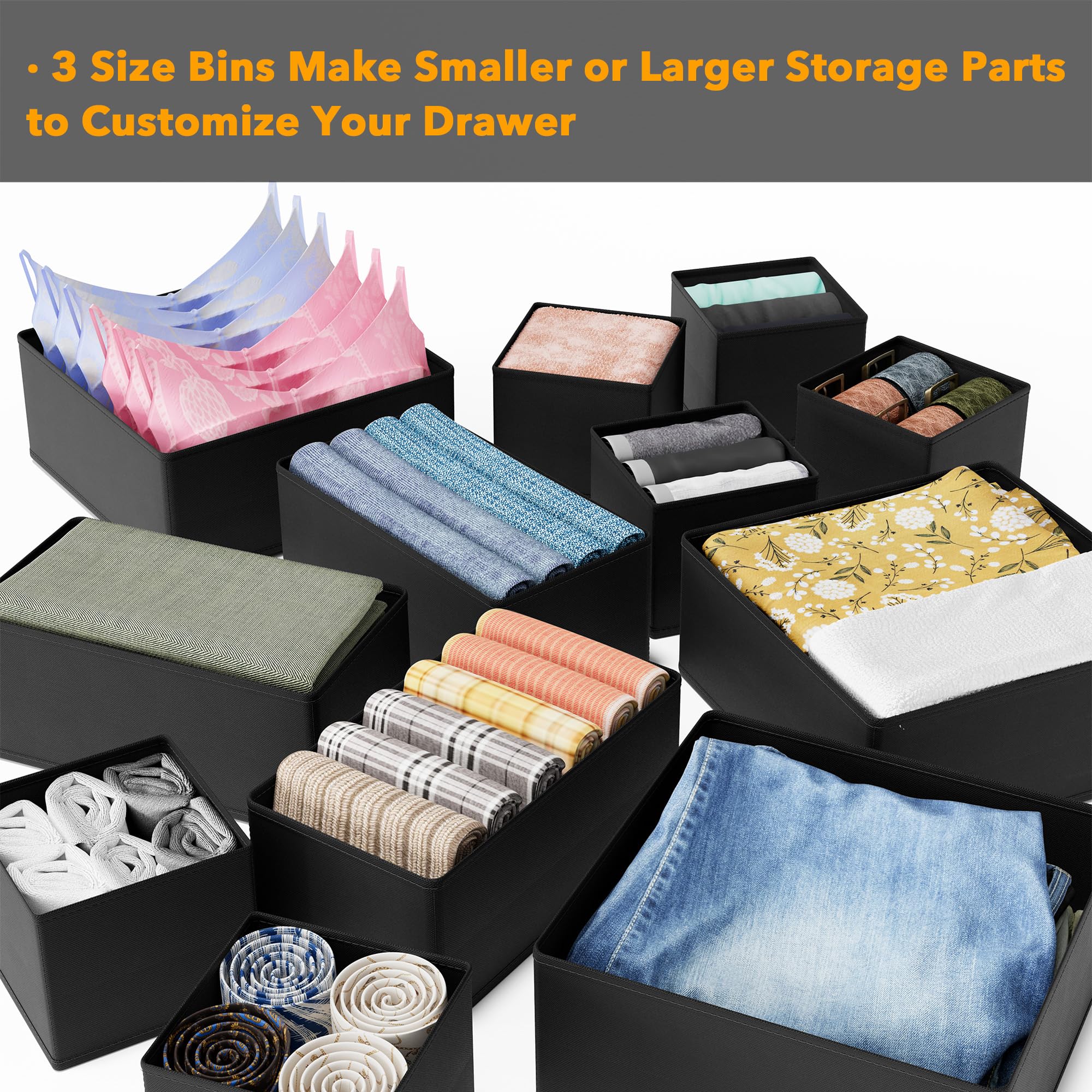 SpaceAid fabric drawer dividers offer easy, tool-free setup and lightweight organization.