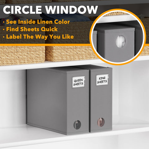 SpaceAid foldable bed sheet organizers shown in setup for easy use