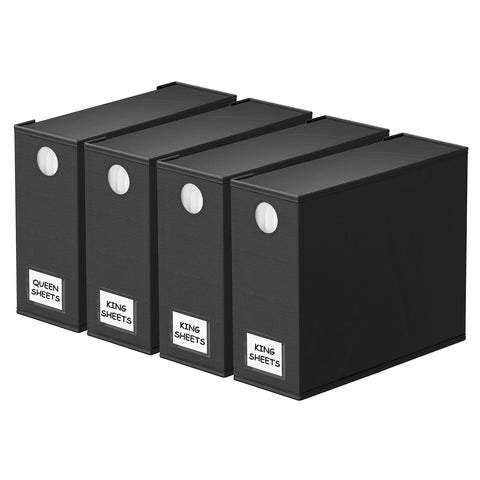 SpaceAid four pack bed sheet organizers with circle window for quick color matching.