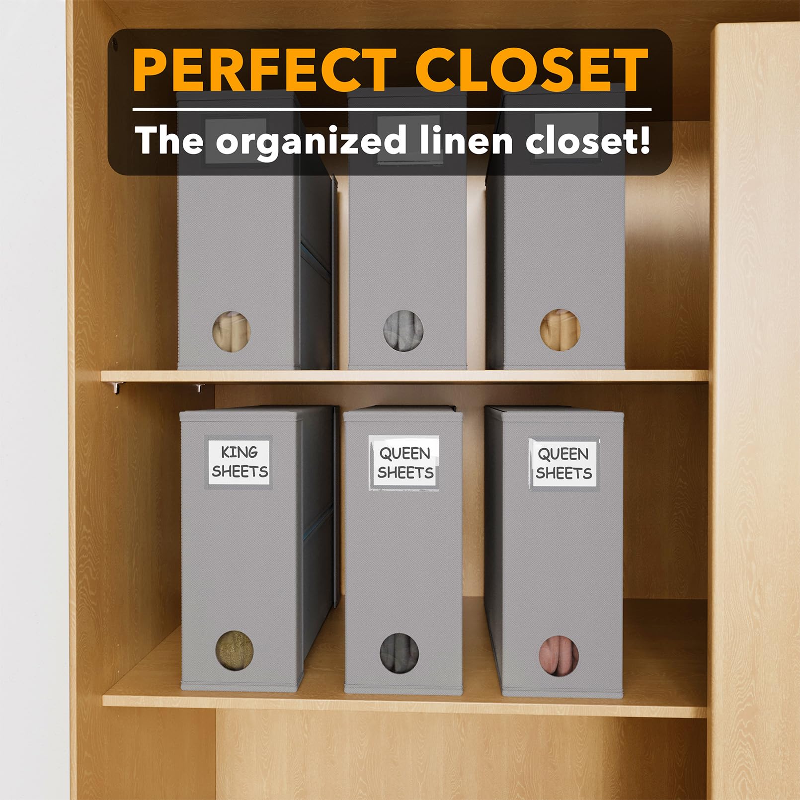 SpaceAid compact design accommodates queen or king sheet sets with space to spare