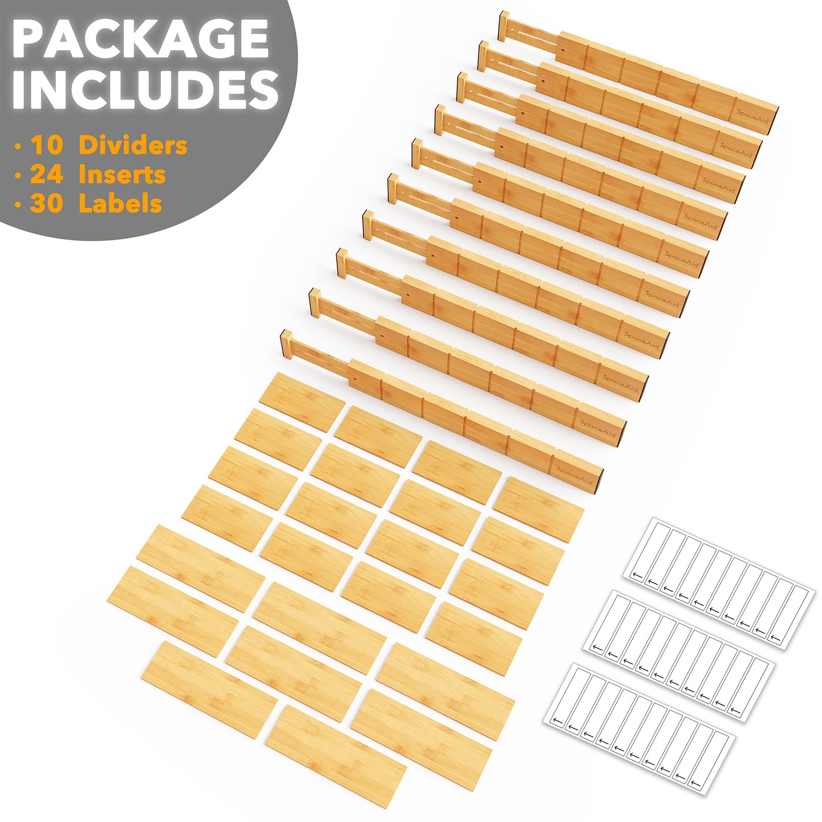 SpaceAid expands to fit 17 to 22 inch drawers for home and office use
