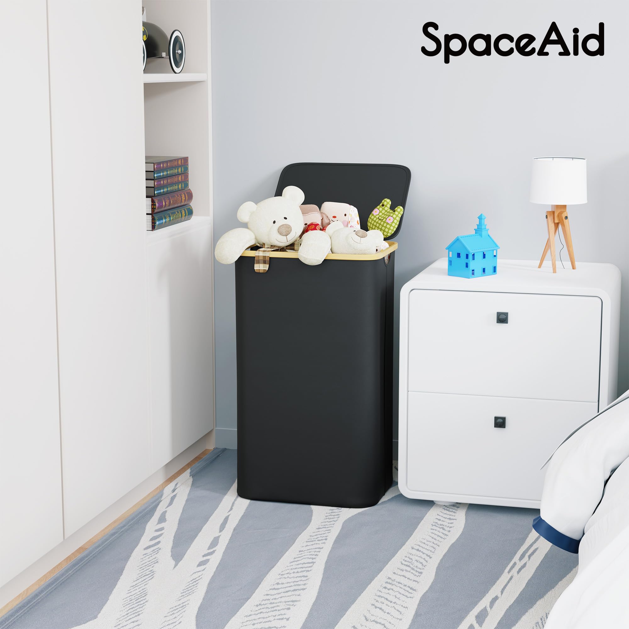 SpaceAid bamboo frame and cloth provide natural, durable storage.