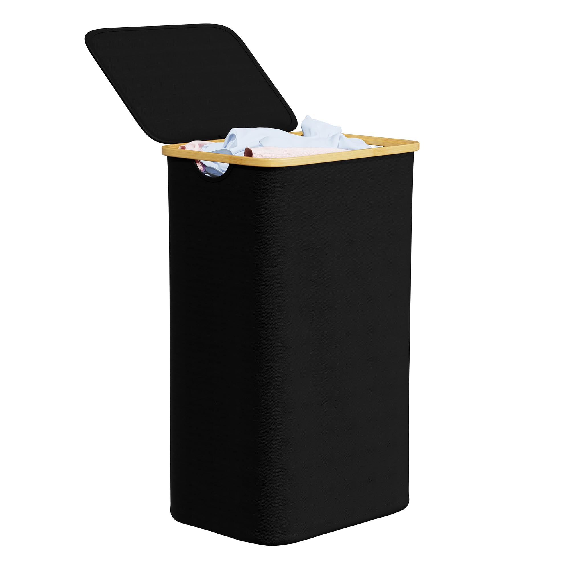 SpaceAid laundry hamper with lid keeps odors out and laundry contained.
