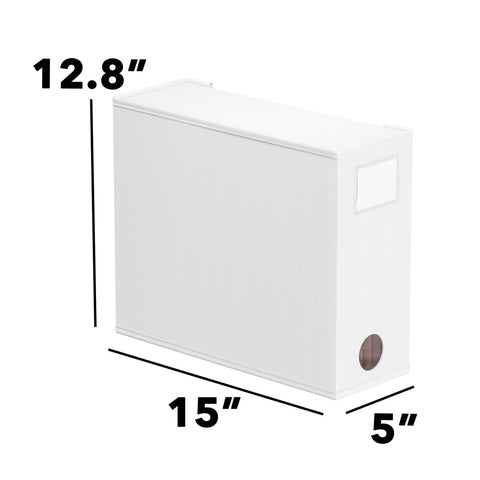 SpaceAid white finish blends with any decor while keeping linen organized.