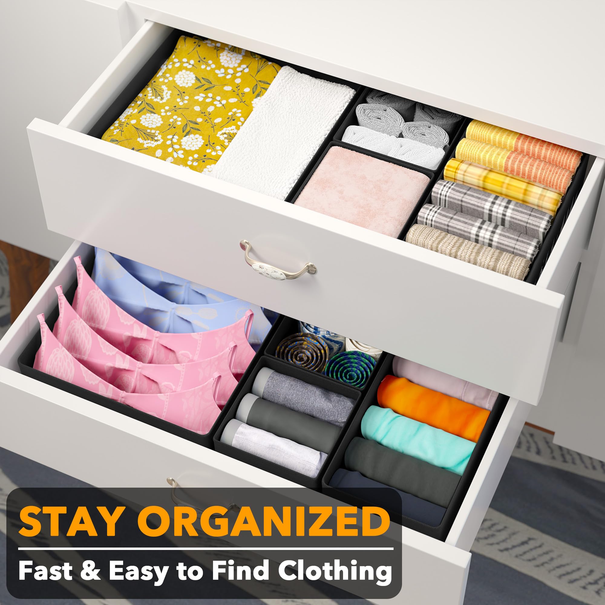 SpaceAid medium rectangular bin 11x5.5x4.5 sorts baby clothes efficiently.