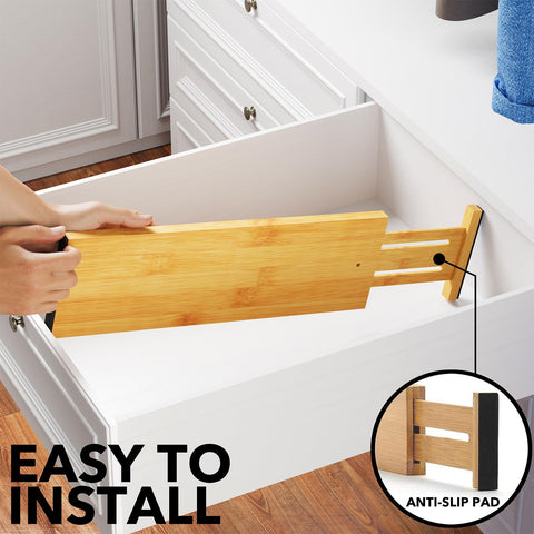 SpaceAid natural bamboo finish adds warm, sustainable organization to dressers