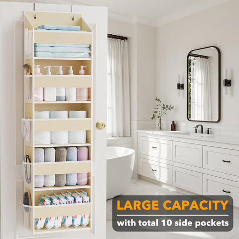 SpaceAid beige door organizer with a clear window for visibility