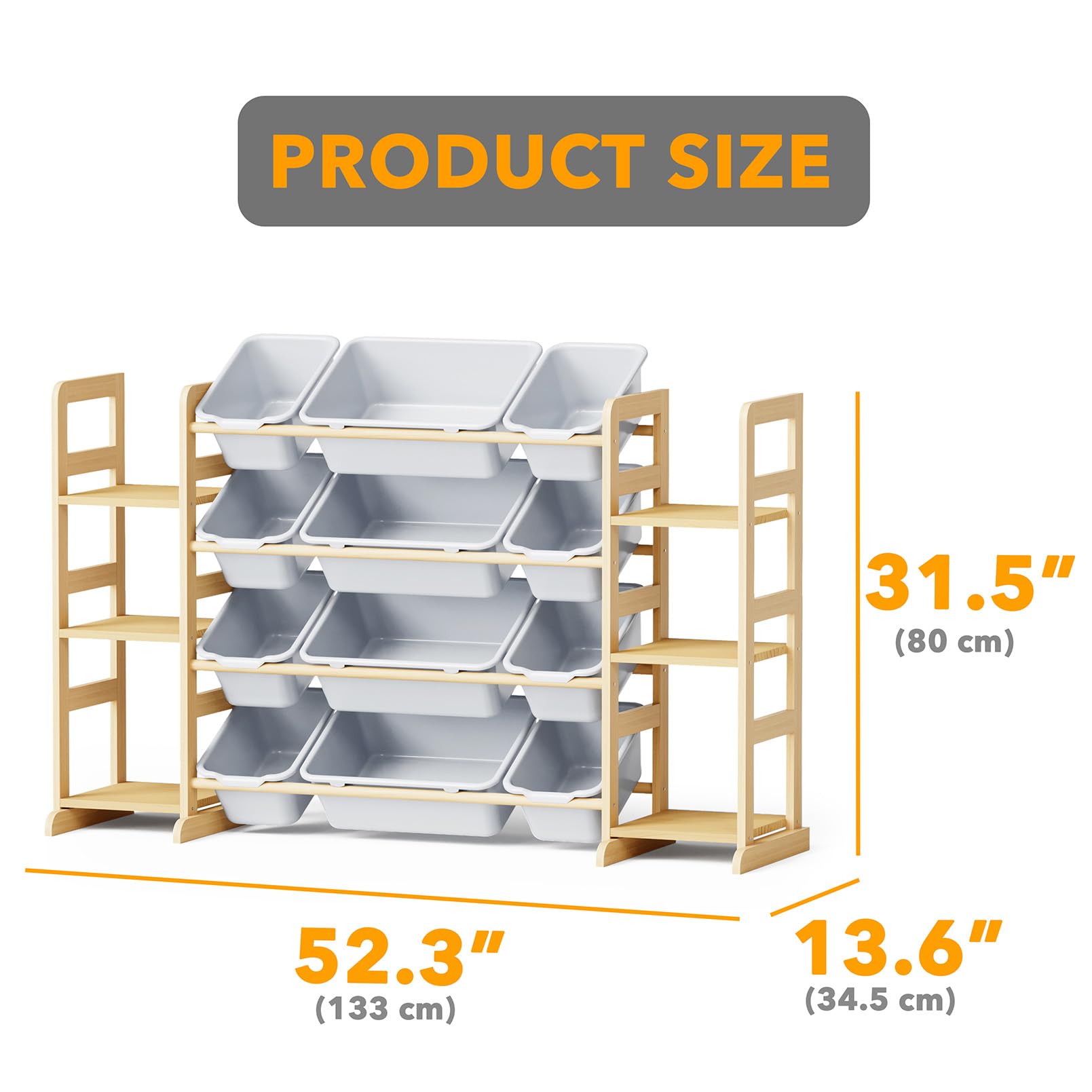 SpaceAid pine wood construction provides sturdy organization in a busy room