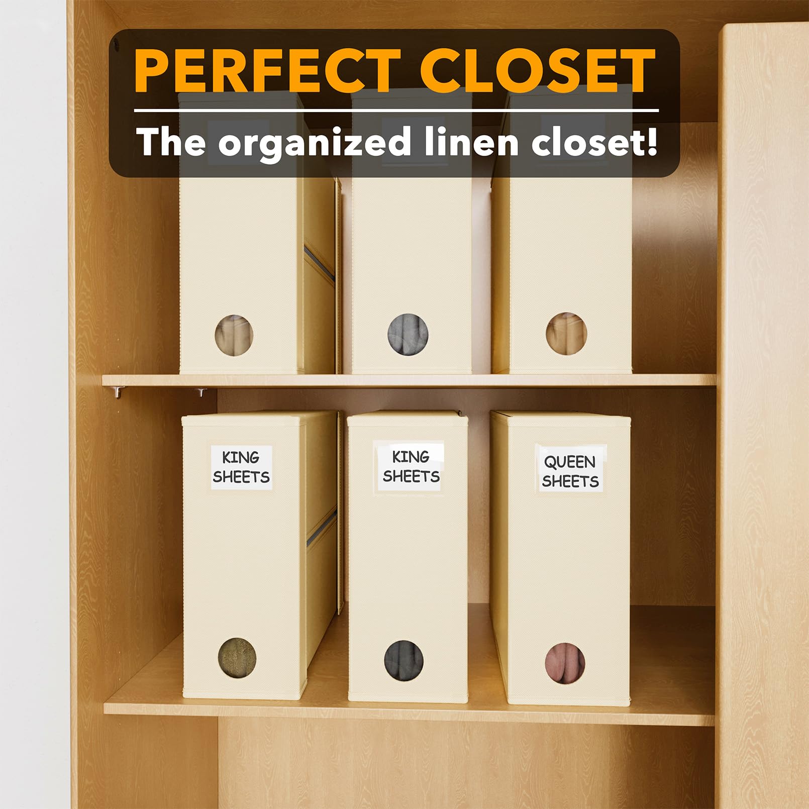 SpaceAid organizer holds queen/king sheet sets, duvet covers, and pillowcases