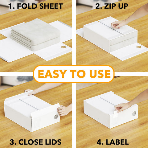 SpaceAid queen and king size bedding container keeps sets neatly contained and accessible.