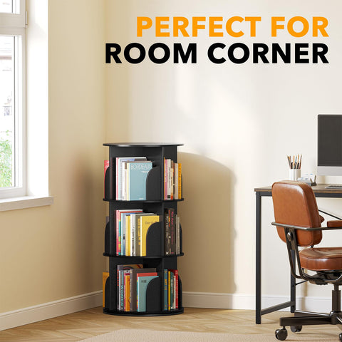 SpaceAid round carousel storage maximizes corner space with style.