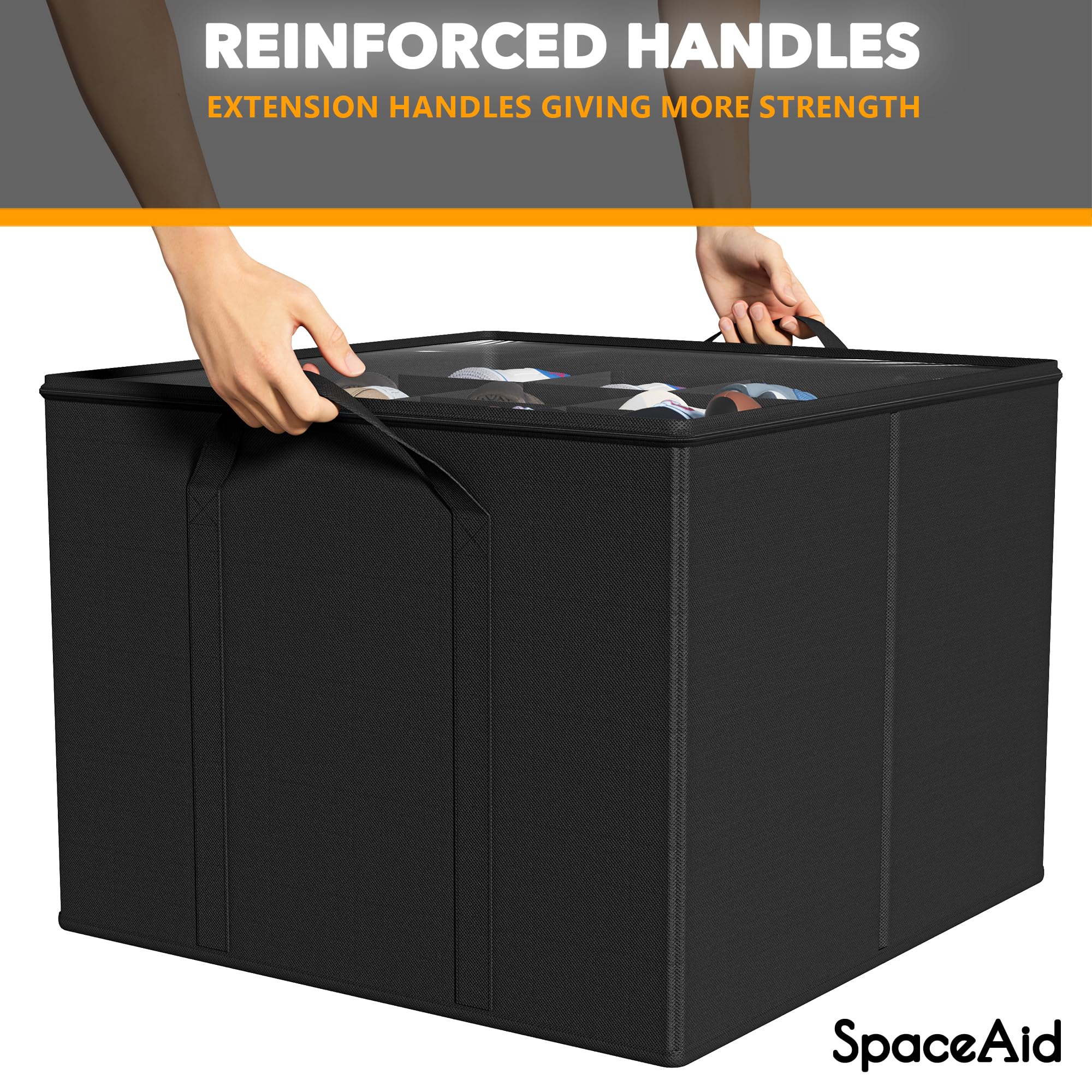 SpaceAid 17x17x12.5 inch organizer fits in bedroom closets and entryways.