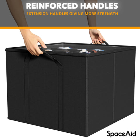 SpaceAid 17x17x12.5 inch organizer fits in bedroom closets and entryways.