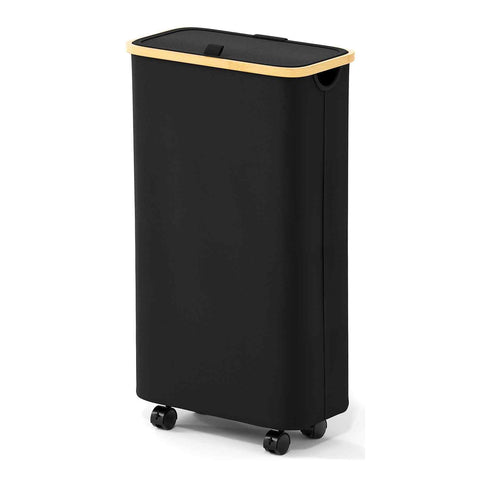 SpaceAid slim hamper with wheels for easy transport